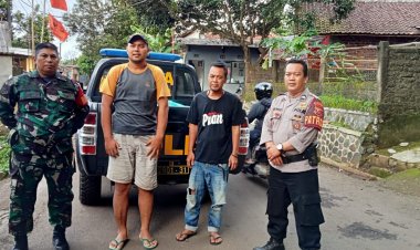 Sinergitas TNI -Polri ,Kanit Samapta Bersama Babinsa Sambangi Warga