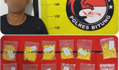 Sempat Melarikan Diri, Pengedar Ribuan Butir Trihexyphenidyl ini Diamankan Polres Bitung