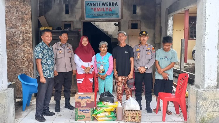 Polres Bitung Kunjungi dan Beri Bantuan Panti Werda Emilya