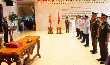 Panglima TNI Pimpin Penyerahan Jabatan Pangkogabwilhan II dan Sertijab 3 Jabatan Strategis Mabes TNI