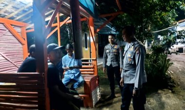 Polsek Beber Laksanakan Patroli ke Pos Kamling Guna Jaga Kamtibmas