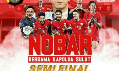 Polda Sulut dan Jajaran Gelar Nobar Semifinal Piala Asia U-23