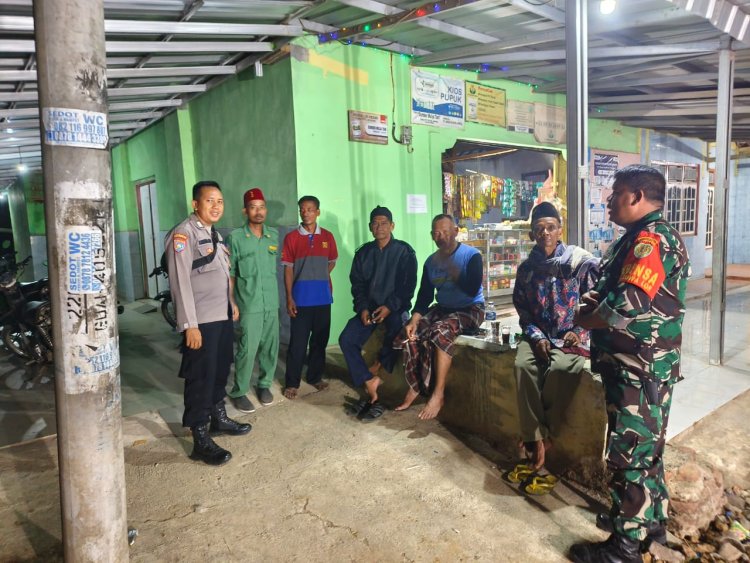 Sinergitas TNI -Polri Wujudkan Kamtibmas Yang Kondusif di Desa Binaannya