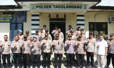Kapolda Bersama PJU Patroli Kamtibmas ke Tagulandang Pasca Erupsi Gunung Ruang
