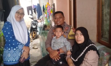 Dukung Percepatan Penurunan Stunting, Bhabinkamtibmas Polsek Sukaraja Sambangi Warga
