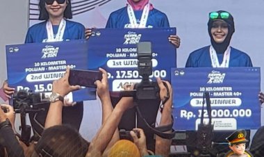 Polwan Polda Jabar Raih Juara 1 Kemala Run 2024