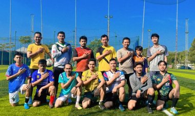 Jajaran Personel Rayon Timur Polres Sukabumi Kota Gelar Latihan Bersama Mini Soccer