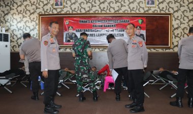 Sambut Hari Bhayangkara ke-78, Polres Lampung Selatan Gelar Donor Darah