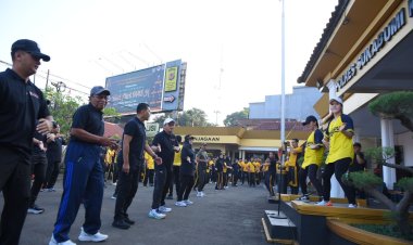 Forkopimda  Bersama Polres Sukabumi Kota Gelar Olahraga Bersama Dalam Rangka HUT Bhayangkara ke -78