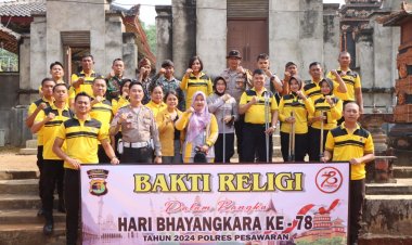 Peringati Hari Bhayangkara ke-78, Polres Pesawaran Giat Bhakti Religi di Sejumlah Tempat  Ibadah