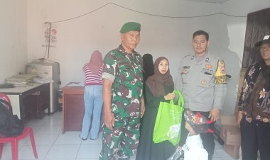 Sinergitas TNI -Polri, Bhabinkamtibmas dan Babinsa Laksanakan Monitoring Penyaluran Bantuan Pangan Stunting