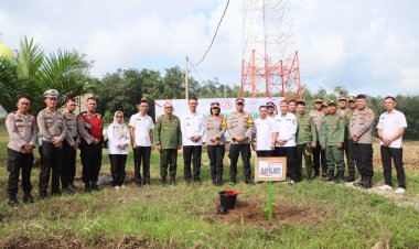 HUT Bhayangkara ke-78, Kapolres Pesawaran Lakukan Penanaman 1000 Pohon Dilingkungan Polres