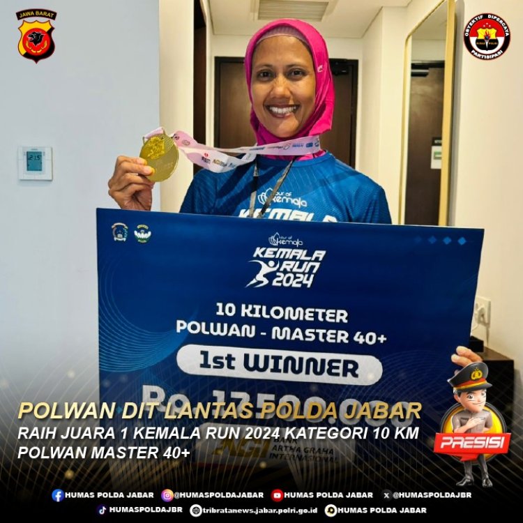 Polwan Polda Jabar Raih Juara 1 Kemala Run 2024