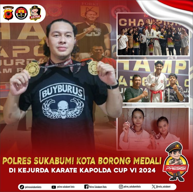 Polres Sukabumi Kota Borong Medali di Kejurda  Karate Kapolda Cup VI 2024