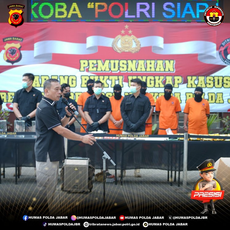 Polda Jabar Berhasil Gagalkan dan Amankan 7 Pelaku Pengedar 23,99 Kg Sabu