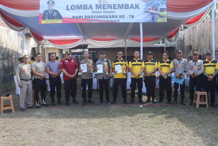 Rayakan Hari Bhayangkara ke-78, Polres Lampung Selatan Giat Lomba Menembak