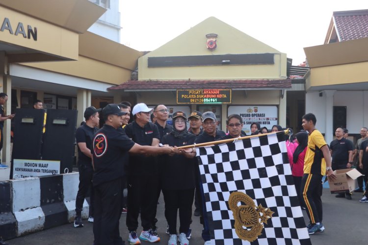 Jelang Hari Bhayangkara ke 78, Polres Sukabumi Kota Gelar Olahraga Bersama