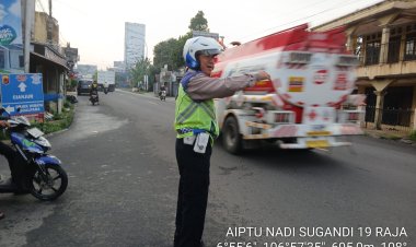 Guna Kamseltibcar Lantas Nyaman dan Kondusif, Polsek Sukaraja Gelar Gatur Lalin