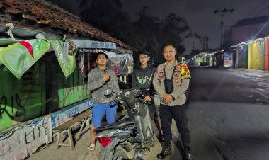 Bhabinkamtibmas Polsek Kebonpedes Laksanakan Patroli Dialogis, Sampaikan Pesan Kamtibmas
