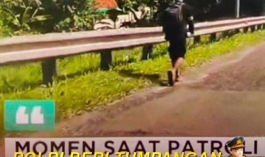 Polri Beri Tumpangan Pejalan Kaki di Tol Purbaleunyi