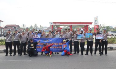 Sat Lantas Polres Lampung Selatan Kampanye Keselamatan Berlalu Lintas Operasi Patuh Krakatau 2024