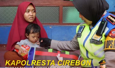 Kapolresta Cirebon Berikan Bantuan Kepada Anak Asuh Stunting
