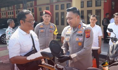 Kapolres Majalengka Serahkan Motor Hasil Curian Kepada Pemiliknya