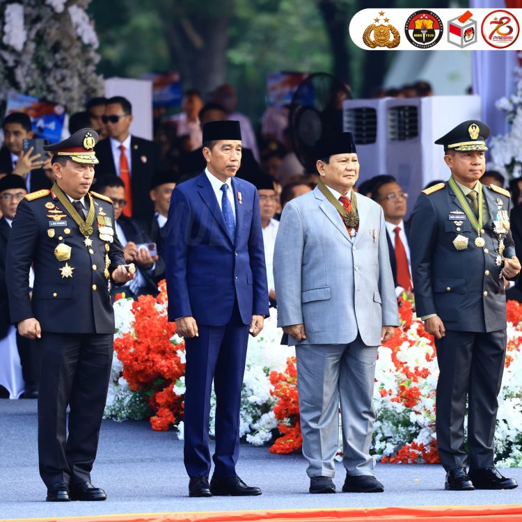 Kapolri Dampingi Presiden Republik Indonesia Pada Peringatan HUT Bhayangkara ke-78