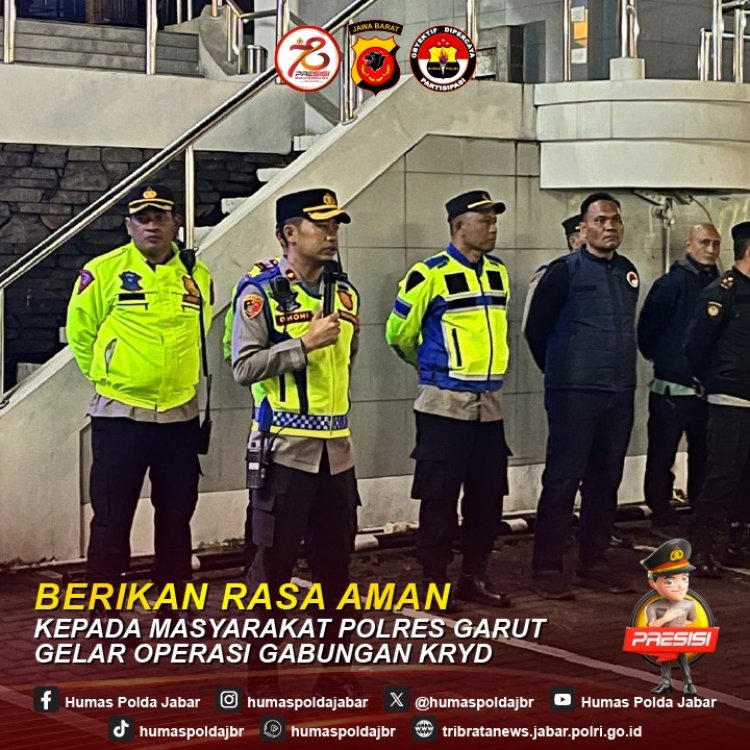 Berikan Rasa Aman Kepada Warga, Polres Garut Gelar Operasi Gabungan KRYD