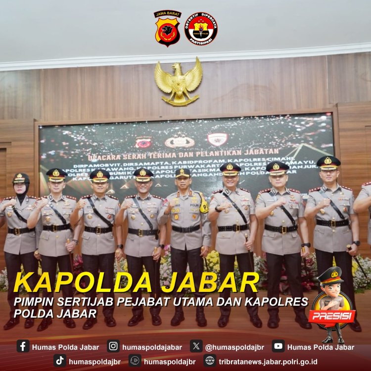 Kapolda Jabar Pimpin Sertijab Pejabat Utama dan Kapolres Jajaran Polda Jabar