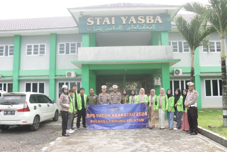 Polres Lampung Selatan Giat Pembinaan dan Penyuluhan Lalu Lintas di STAI YASBA, Kalianda