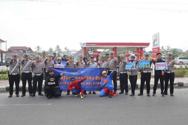 Sat Lantas Polres Lampung Selatan Kampanye Keselamatan Berlalu Lintas Operasi Patuh Krakatau 2024