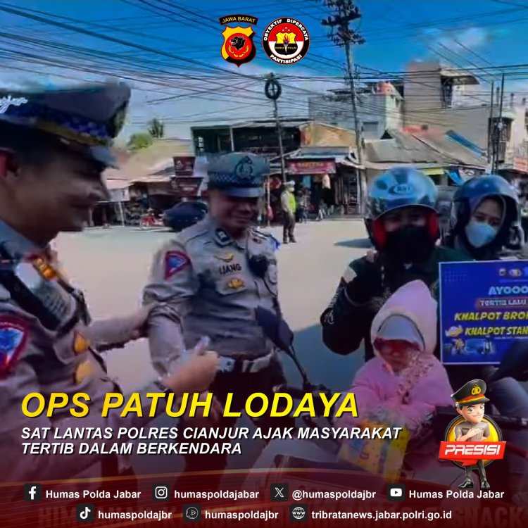 Operasi Patuh Lodaya 2024, Sat Lantas Polres Cianjur Ajak Warga Tertib Berkendara