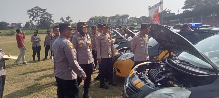 Optimalkan Kendaraan Patroli, Kapolres Sukabumi Kota Cek Kelayakan Kendaraan Patroli Polsek Sukaraja