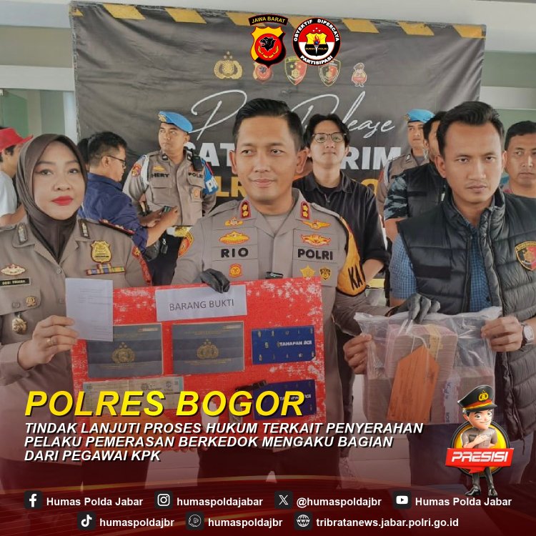 Polres Bogor Tindak Lanjuti Proses Hukum Terkait Penyerahan  Pelaku Berkedok Pegawai KPK