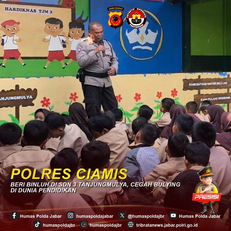 Cegah Bullying di Dunia Pendidikan, Polres Ciamis Berikan Pembinaan dan Penyuluhan di SDN  Tanjungmulya