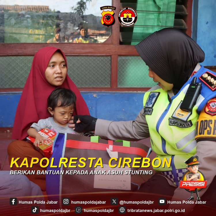 Kapolresta Cirebon Berikan Bantuan Kepada Anak Asuh Stunting