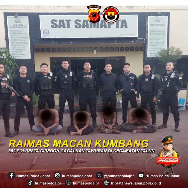 Tim Patroli Raimas Macan Kumbang 852 Polresta Cirebon Gagalkan Tawuran di Kecamatan Talun