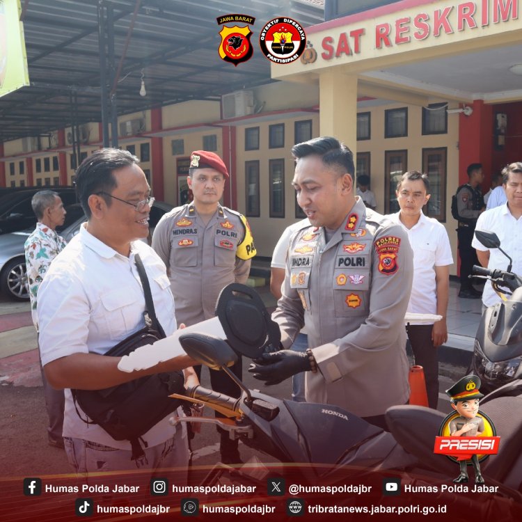 Kapolres Majalengka Serahkan Motor Hasil Curian Kepada Pemiliknya