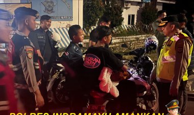 Polres Indramayu Amankan Sejumlah Remaja Hingga Senjata Tajam  Dalam Patroli Skala Besar