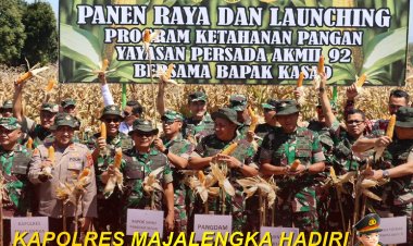 Kapolres Majalengka Hadiri Giat Panen Raya dan Launching Ketahanan Pangan Yayasan Persada Akmil 92