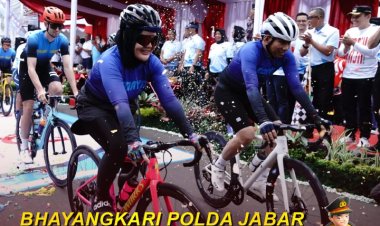 Bhayangkari Polda Jabar Ramaikan Acara Lodaya Siliwangi Ride 2024