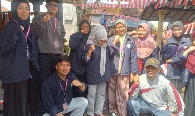 Semangat 45 Mahasiswa Kuliah Kerja Nyata (KKN) Menyambut HUT ke-79 RI