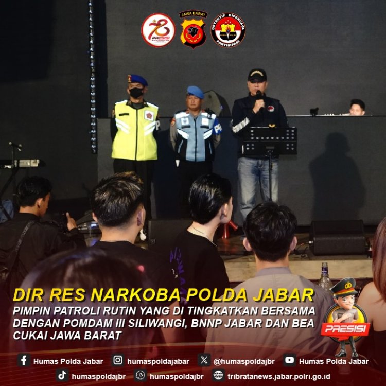 Dir Res Narkoba Polda Jabar, Pimpin Patroli KRYD  Gabungan Pom Dam lll Siliwangi, BNNP,dan Bea Cukai Jabar