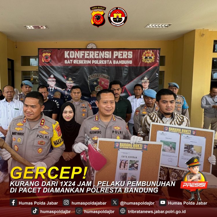 Gercep ! Kurang Dari 1x24 Jam, Pelaku Pembunuhan di Pacet Diamankan  Polresta Bandung