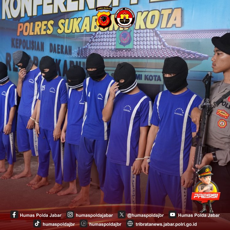 10 Terduga Pengedar Narkoba di Sukabumi Diamankan Sat Res Narkoba Polres Sukabumi Kota