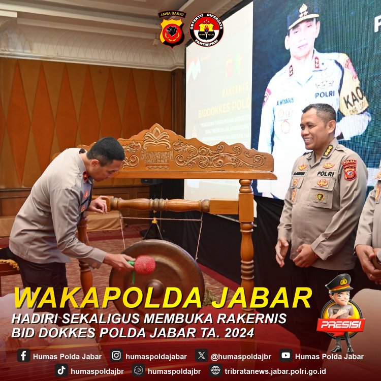 Waka Polda Jabar Hadiri dan Buka Rakernis  Bid Dokkes TA 2024