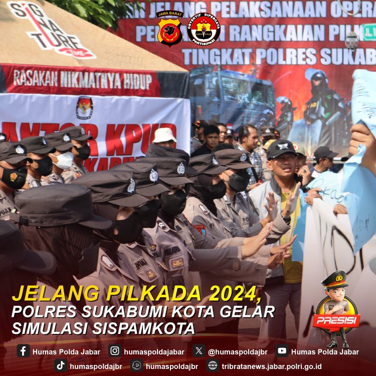 Jelang Pilkada 2024, Polres Sukabumi Kota Gelar Simulasi Sispamkota