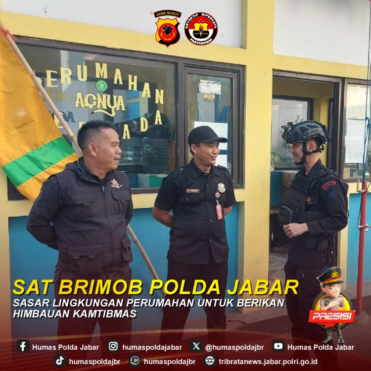 Sat Brimob Polda Jabar Sasar Lingkungan Perumahan dan Berikan Himbauan Kamtibmas