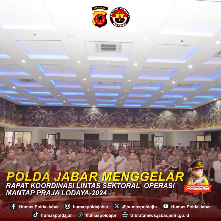 Rapat Koordinasi Lintas Sektoral Operasi Mantap Praja Lodaya -2024 Dalam Rangka Pemilukada Di Wilkum Polda Jabar